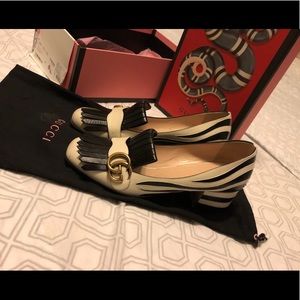 Gucci Marmont Fringe Zebra 55MM Loafer